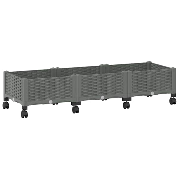 Taimekast ratastega 120 × 40 × 29 cm, PP – helehall