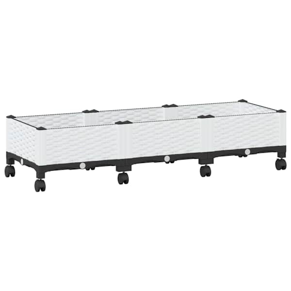 Taimekast ratastega 120 × 40 × 29 cm, PP – valge