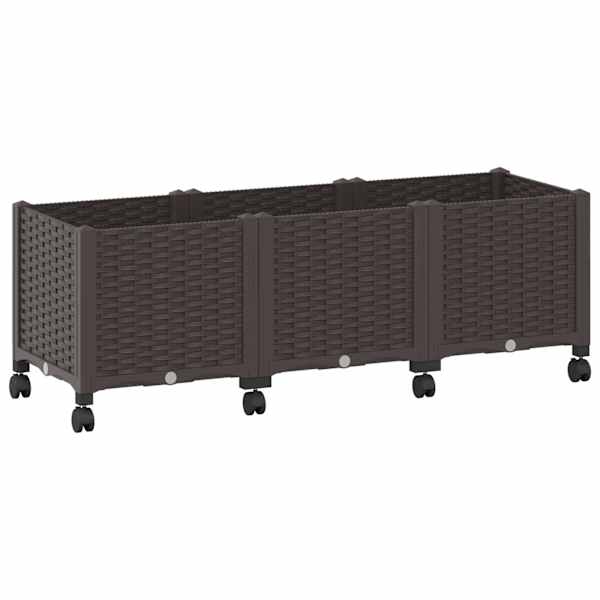 Taimekast ratastega 120 × 40 × 44 cm, PP – pruun