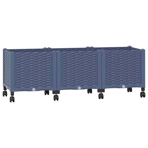 Taimekast ratastega 120 × 40 × 44 cm, PP – sinakashall
