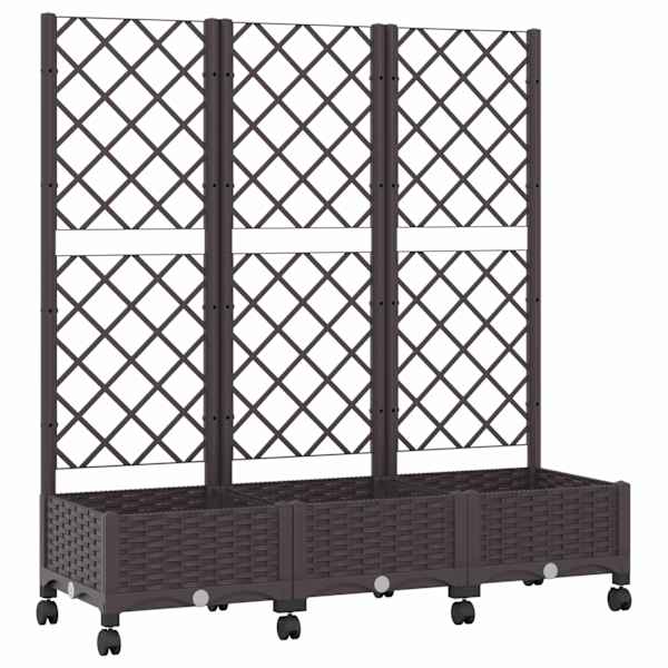 Taimekast ratastega 120 × 40 × 131,5 cm, PP – pruun