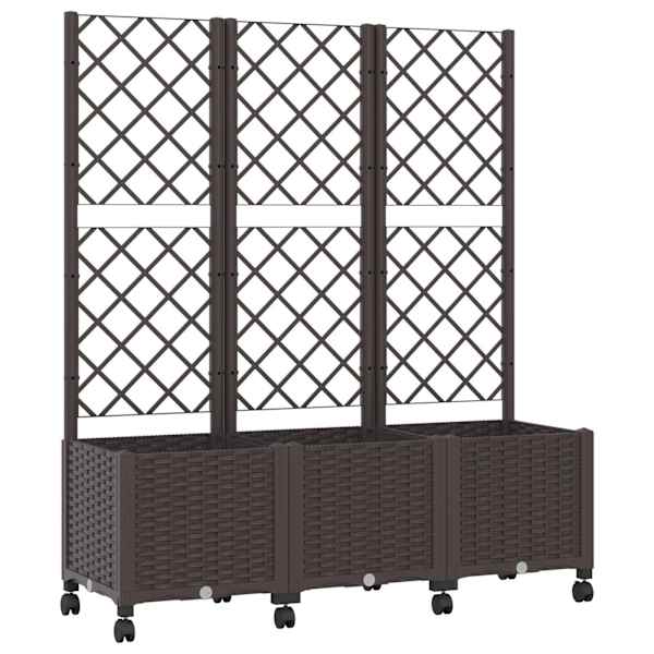 Taimekast ratastega 120 × 40 × 146 cm, PP – pruun