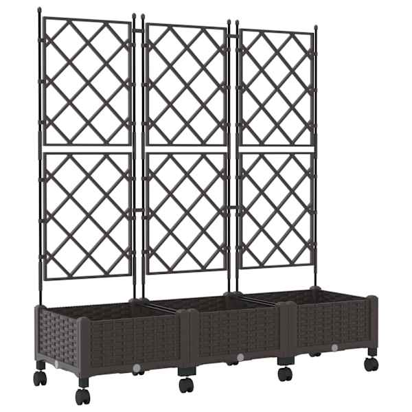 Taimekast ratastega 120 × 40 × 131,5 cm, PP – pruun – 3 tk