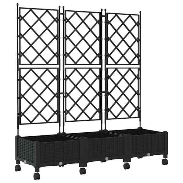Taimekast ratastega 120 × 40 × 131,5 cm, PP – must – 3 tk