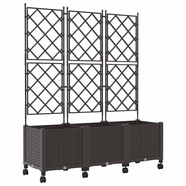 Taimekast ratastega 120 × 40 × 149 cm, PP – pruun – 3 tk