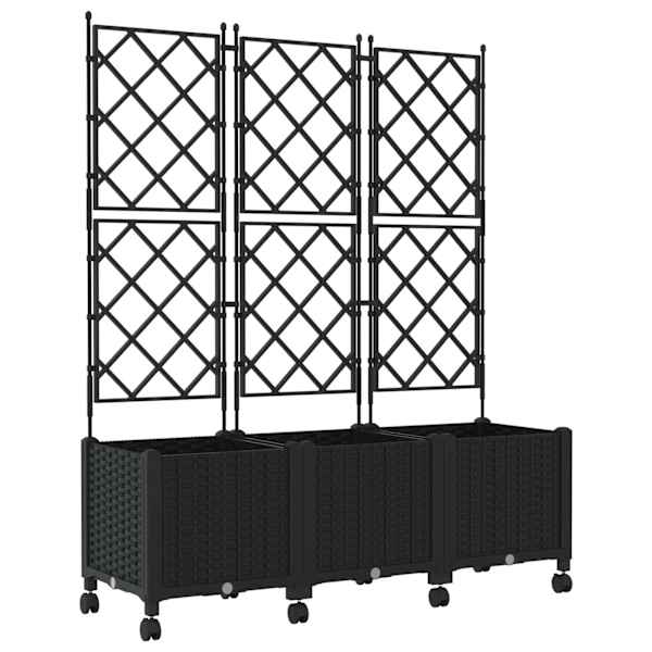 Taimekast ratastega 120 × 40 × 149 cm, PP – must – 3 tk