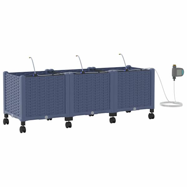 Taimekast ratastega 120 × 40 × 43,5 cm, PP – hall – 3 tk