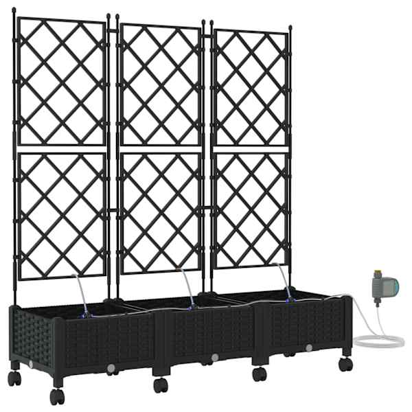 Taimekast ratastega 120 × 40 × 132 cm, PP – must – 3 tk