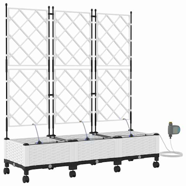 Taimekast ratastega 120 × 40 × 132 cm, PP – valge – 3 tk