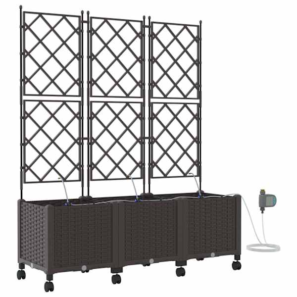 Taimekast ratastega 120 × 40 × 148 cm, PP – pruun – 3 tk