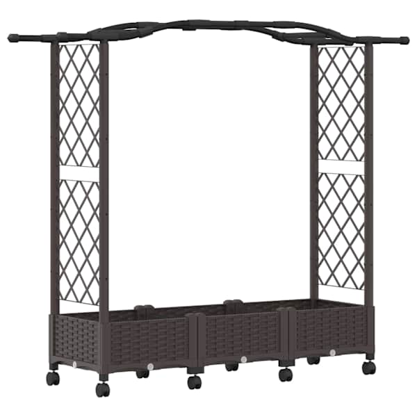 Taimekast ratastega 169 × 40 × 129 cm, PP – pruun