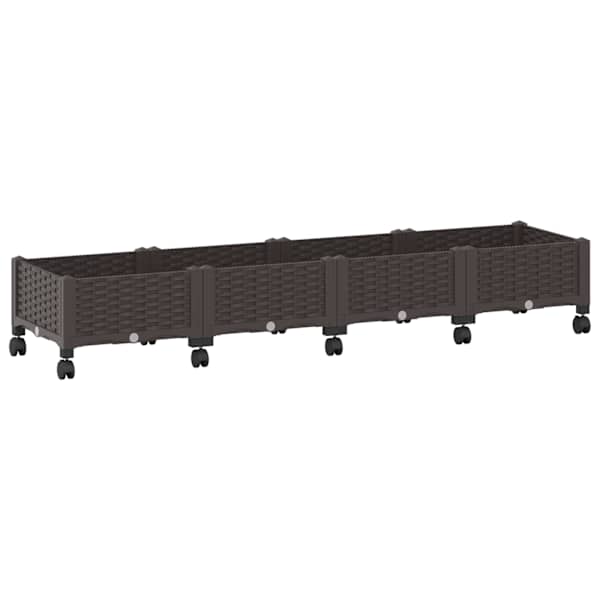 Taimekast ratastega 160 × 40 × 29 cm, PP – pruun