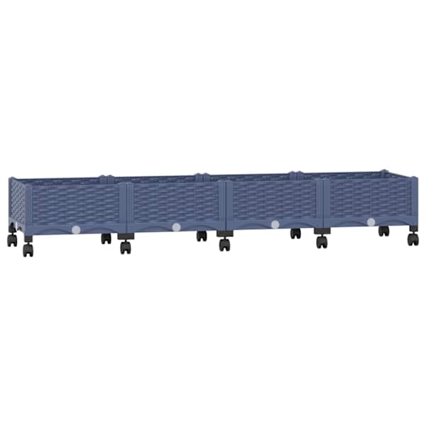 Taimekast ratastega 160 × 40 × 29 cm, PP – sinakashall