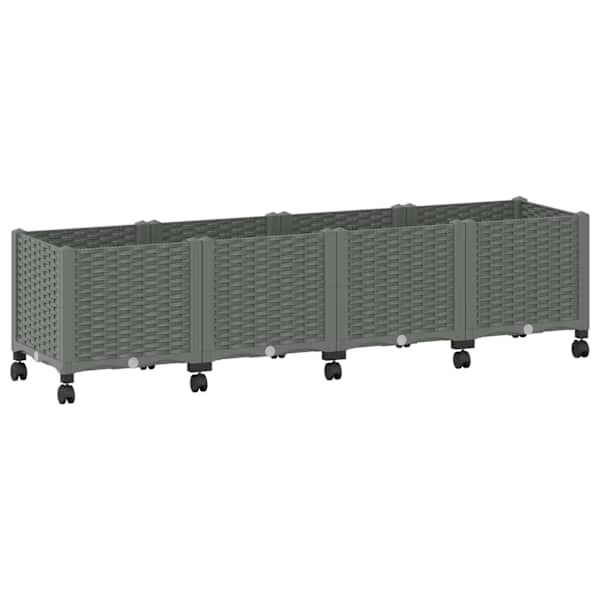 Taimekast ratastega 160 × 40 × 44 cm, PP – helehall