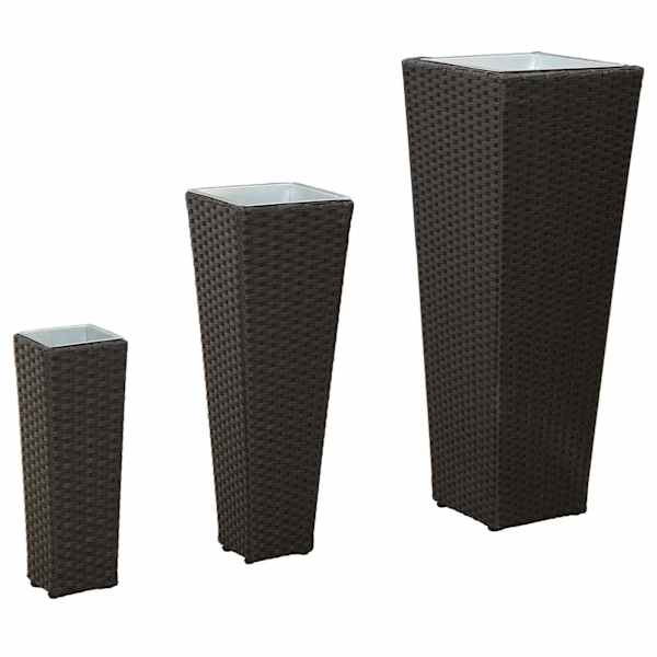 Taimekast 30 × 30 × 80 cm, metall – must – 3 tk