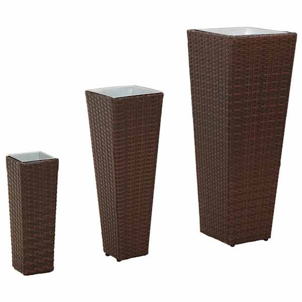Taimekast 30 × 30 × 80 cm, metall – pruun – 3 tk