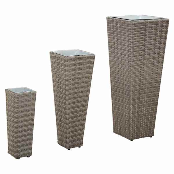 Taimekast 30 × 30 × 80 cm, metall – hall – 3 tk