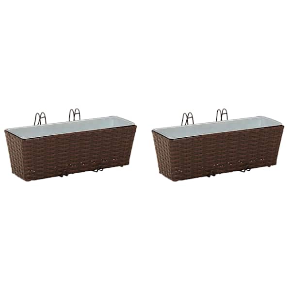 Taimekast 50 × 17 × 17 cm, metall – pruun – 2 tk