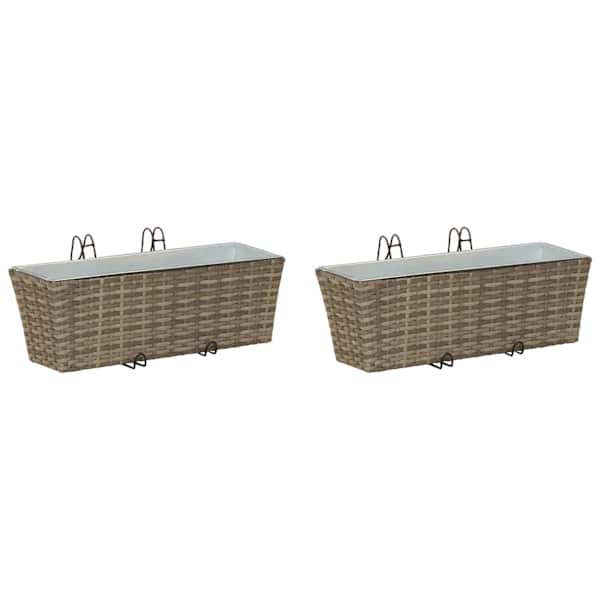 Taimekast 50 × 17 × 17 cm, metall – hall – 2 tk