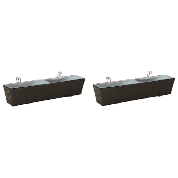 Taimekast 80 × 17 × 17 cm, metall – must – 2 tk