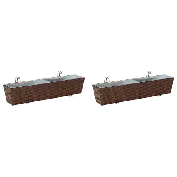 Taimekast 80 × 17 × 17 cm, metall – pruun – 2 tk