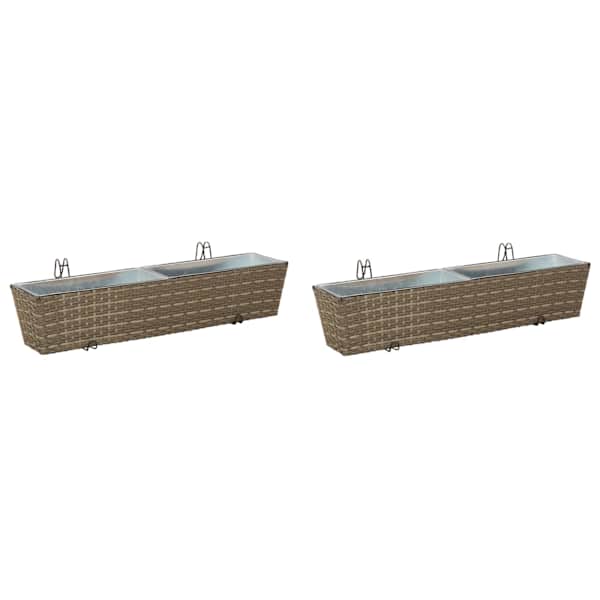 Taimekast 80 × 17 × 17 cm, metall – hall – 2 tk