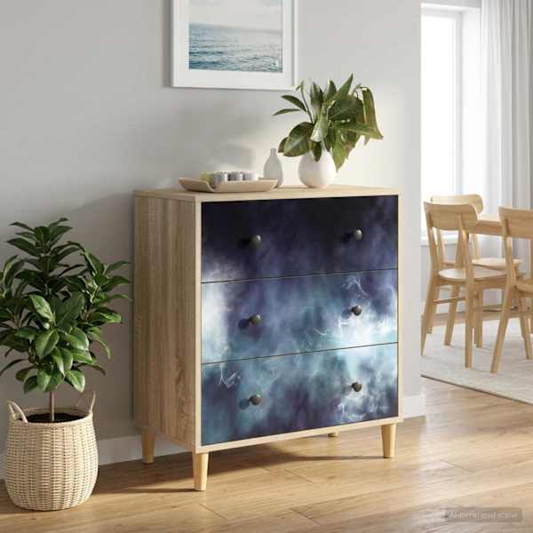 Õhupoli RAALTE Sinine marmori trükk 66 × 36,5 × 75 cm Tehispuit