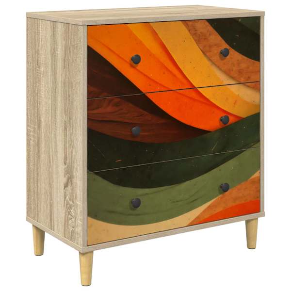 Õhupoli BONN Retro laine print 66 × 36,5 × 75 cm Tehispuit