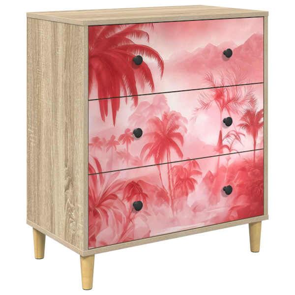 Õhupoli AACHEN Roosa palmipuu trükk 66 × 36,5 × 75 cm Tehispuit