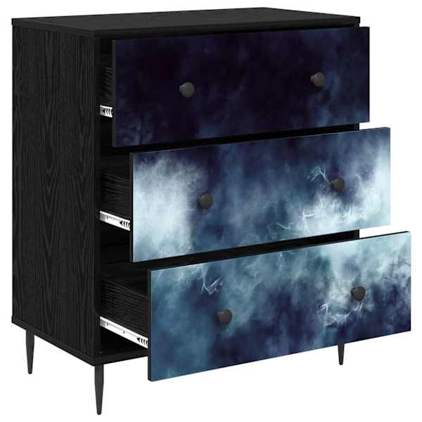 Õhupoli RAALTE Sinine marmori trükk 66 × 36,5 × 76 cm Tehispuit