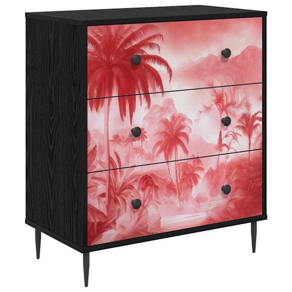Õhupoli AACHEN Roosa palmipuu trükk 66 × 36,5 × 76 cm Tehispuit