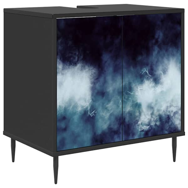 Vannitoa kapp RAALTE Must tamm 60 × 40 × 61 cm Tehispuit