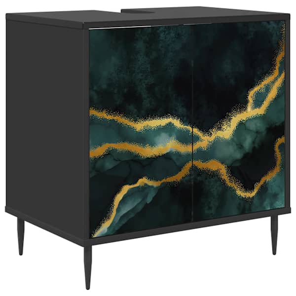 Vannitoa kapp WIJHE Must tamm 60 × 40 × 61 cm Tehispuit