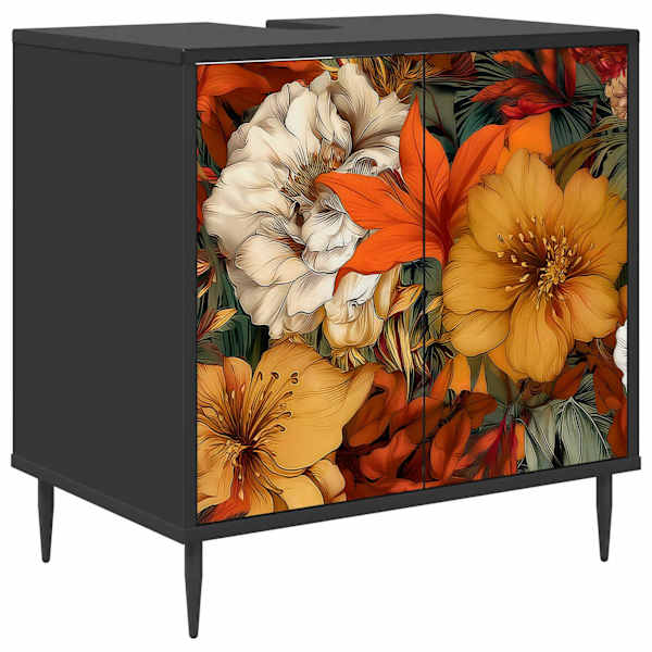 Vannitoa kapp GENNEP Must tamm 60 × 40 × 61 cm Tehispuit