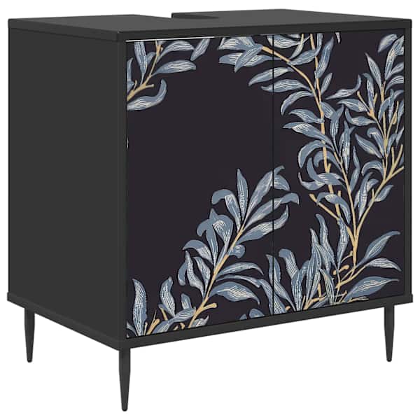 Vannitoa kapp DOKKUM Must tamm 60 × 40 × 61 cm Tehispuit