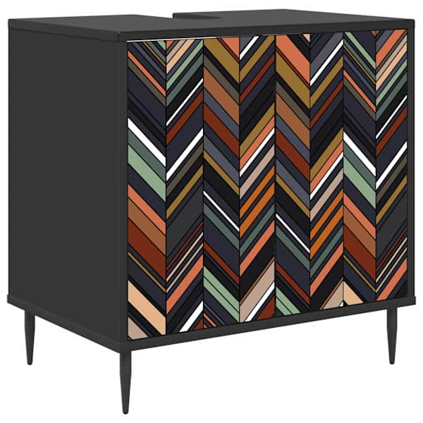 Vannitoa kapp OMMEN Must tamm 60 × 40 × 61 cm Tehispuit
