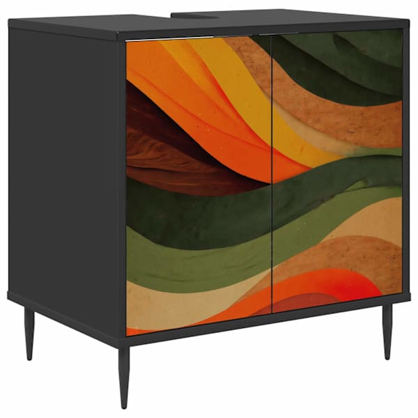 Vannitoa kapp BONN Must tamm 60 × 40 × 61 cm Tehispuit