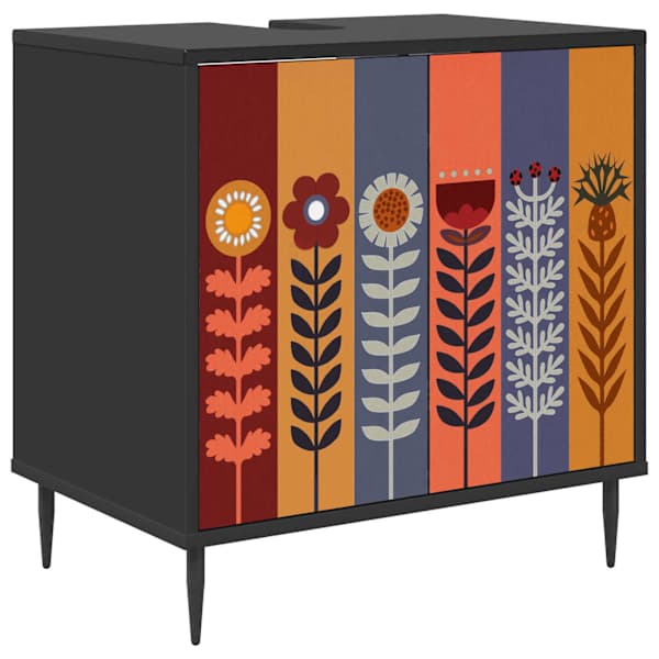 Vannitoa kapp ESSEN Must tamm 60 × 40 × 61 cm Tehispuit