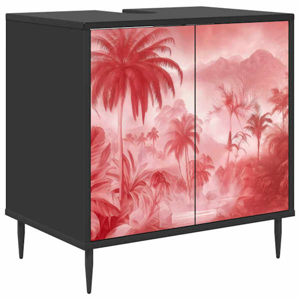 Vannitoa kapp AACHEN Must tamm 60 × 40 × 61 cm Tehispuit