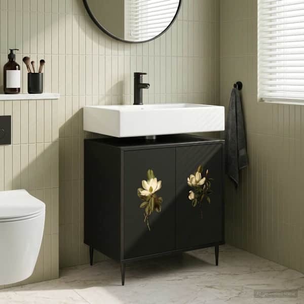 Vannitoa kapp BREMEN Must tamm 60 × 40 × 61 cm Tehispuit