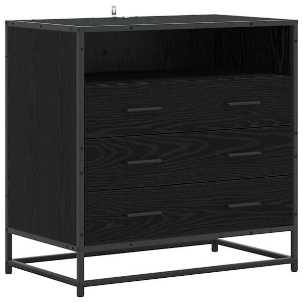 Sahtlibüroo 3-Sahtel Must tamm 70 × 41 × 70 cm Tehispuit