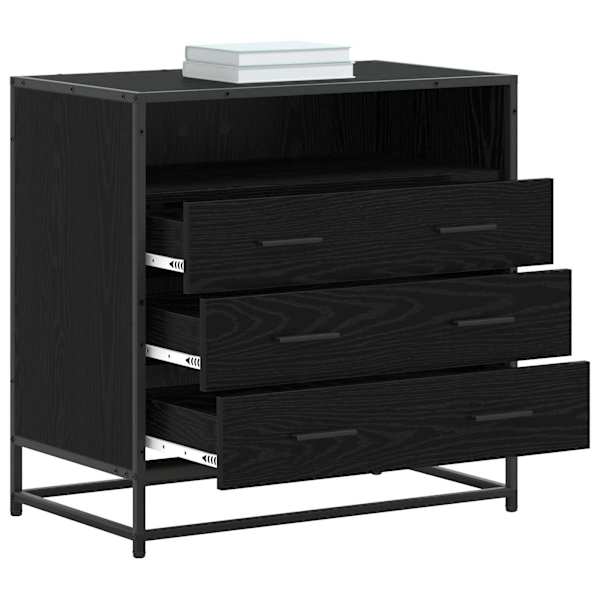 Sahtlibüroo 3-Sahtel Must tamm 70 × 41 × 70 cm Tehispuit