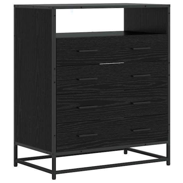 Sahtlibüroo 4-Sahtel Must tamm 70 × 41 × 83,5 cm Tehispuit