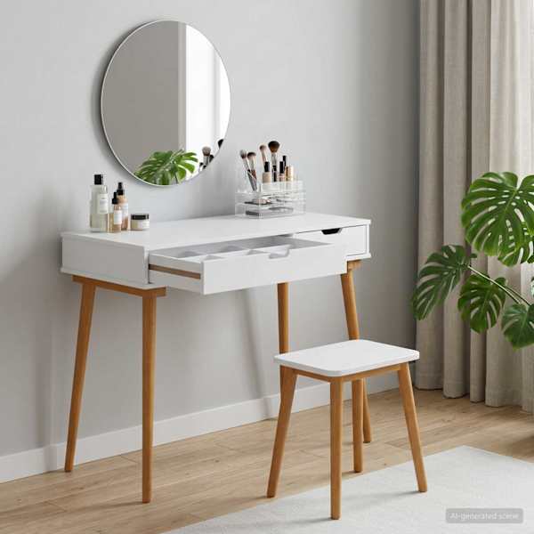 Riietumislaud FAUSKE Valge 100 × 50 × 78 cm
