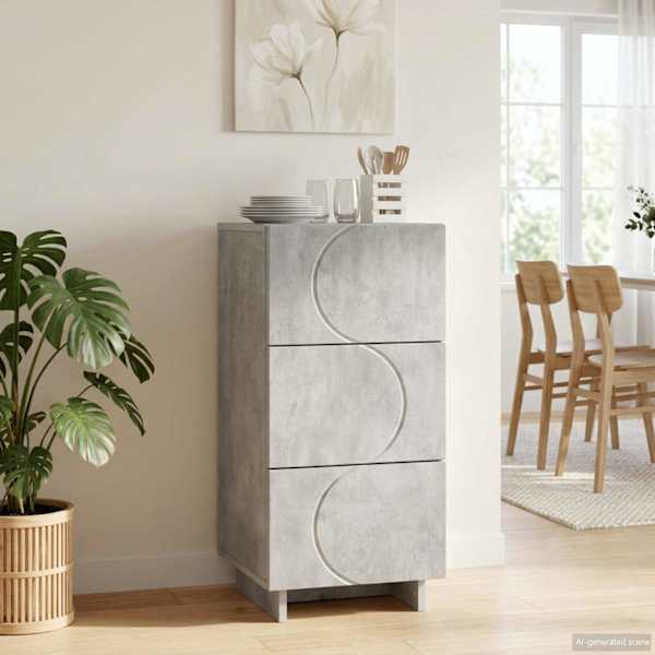 Kummut Betoonhall 33,5 × 34,5 × 75 cm Tehispuit