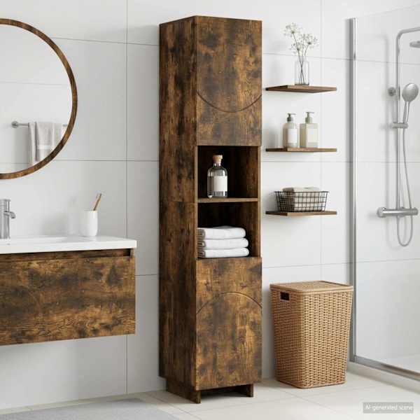 Vannitoakapp Suitsutatud tamm 36,5 × 38 × 180 cm Tehispuit