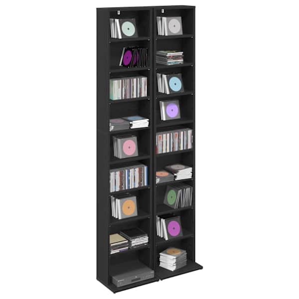 CD kapp 2 tk Must tamm 33 × 23,5 × 175 cm Tehispuit