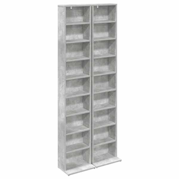 CD kapp 2 tk Betoonhall 33 × 23,5 × 175 cm Tehispuit