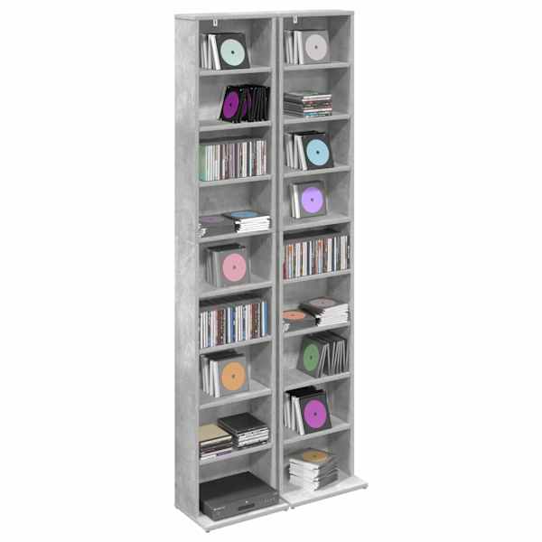 CD kapp 2 tk Betoonhall 33 × 23,5 × 175 cm Tehispuit