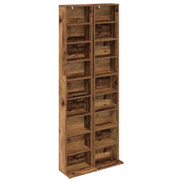 CD kapp 2 tk Vana puit 33 × 23,5 × 175 cm Tehispuit